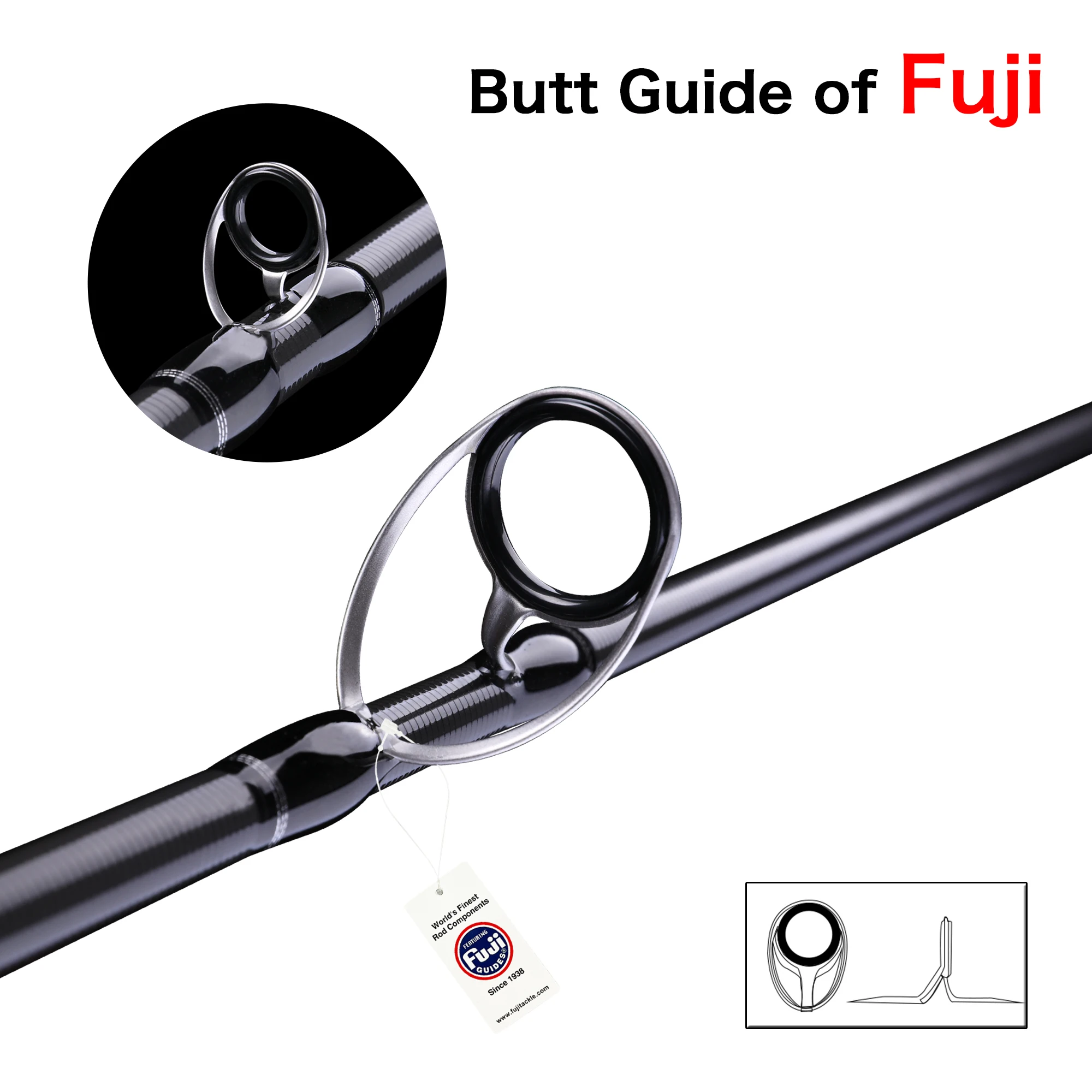 BIUTIFU Caña Baitcasting Fuji T800 Carbono ML/M/MH/H Señuelo 5-80g