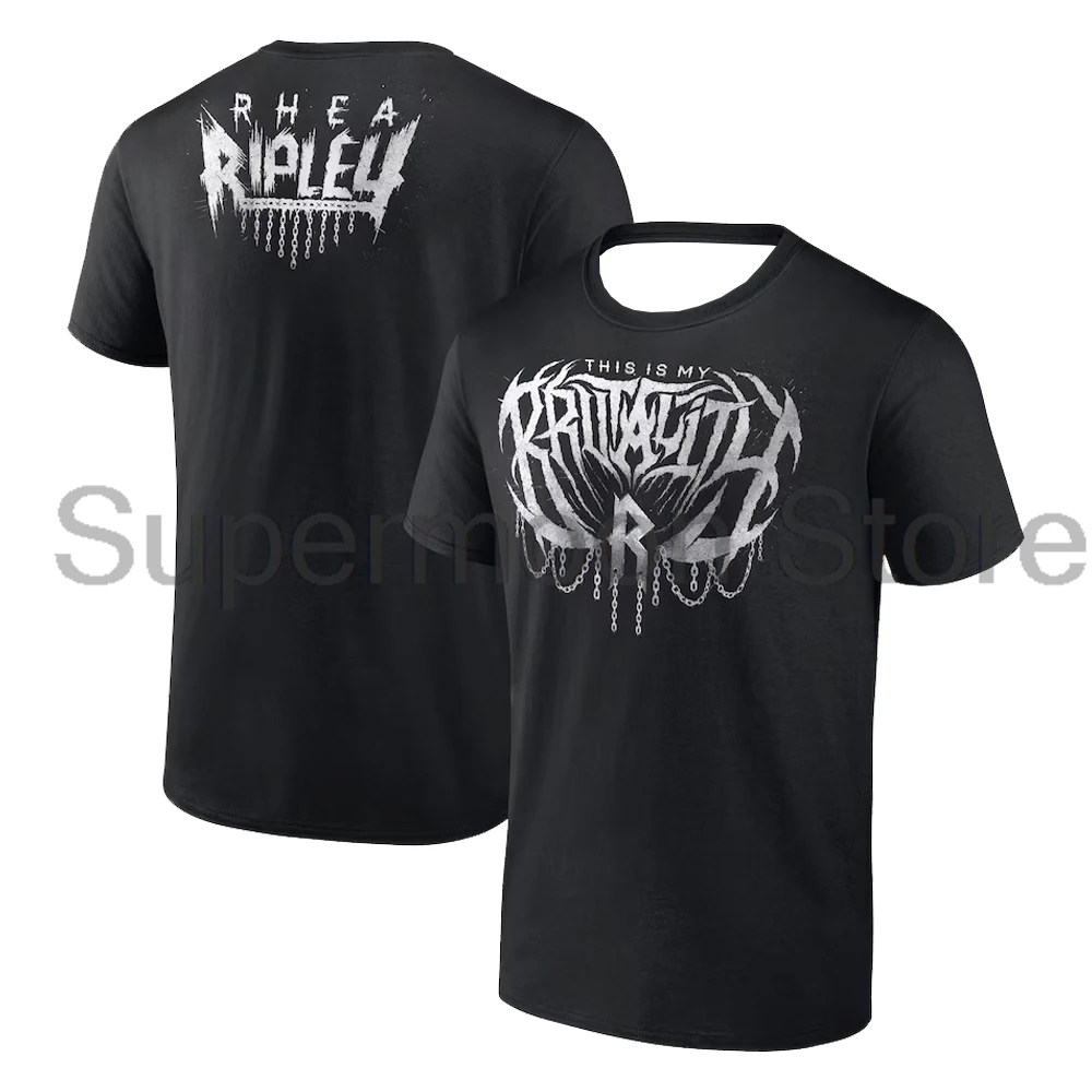 Rhea Ripley This Is My Brutality T-Shirt Crewneck Short Sleeve Polyester Black Tee Men Women Streetwear Tops
