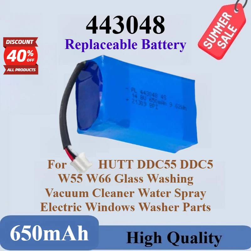 

9.62Wh 650mAh Li-ion Battery For HUTT DDC55 DDC5 W55 W66 Glass Washing Vacuum Cleaner Water Spray Electric Windows Washer Parts