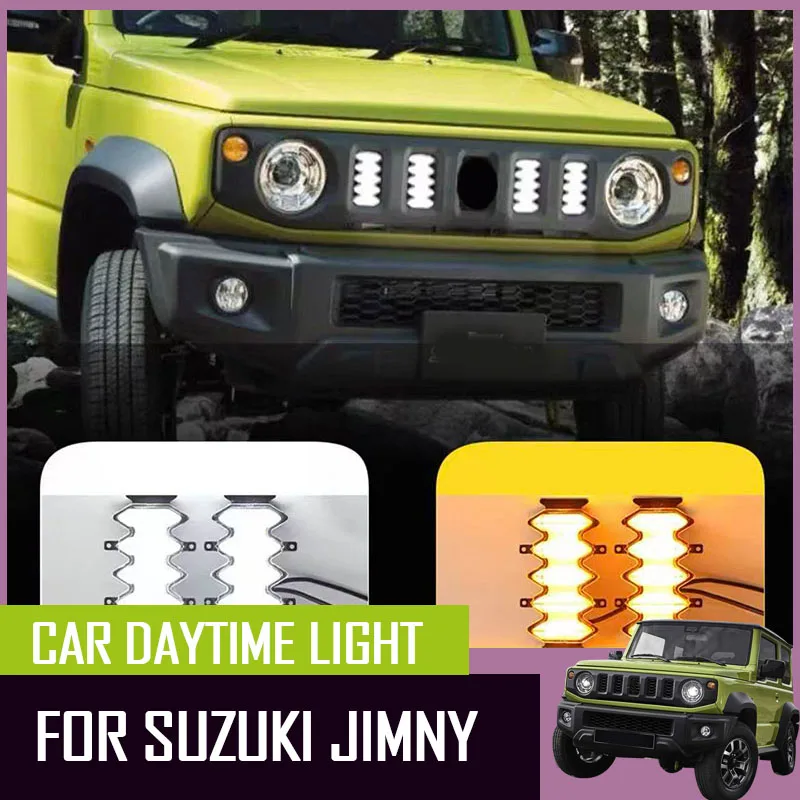

For Suzuki Jimny JB64 JB74w 2018 2025 DRL LED Front Grille Yellow Lighting day time running light Kit 12V Exterior Accessories