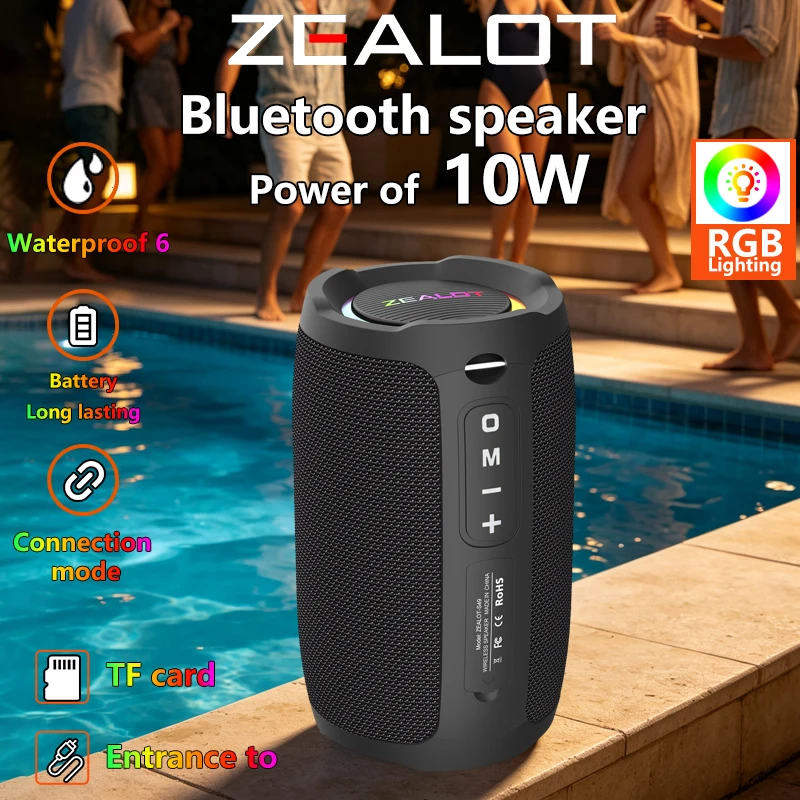 Jbl Speaker Flip 6 - ZEALOT-S49 Portable Bluetooth Speaker 360 Stereo