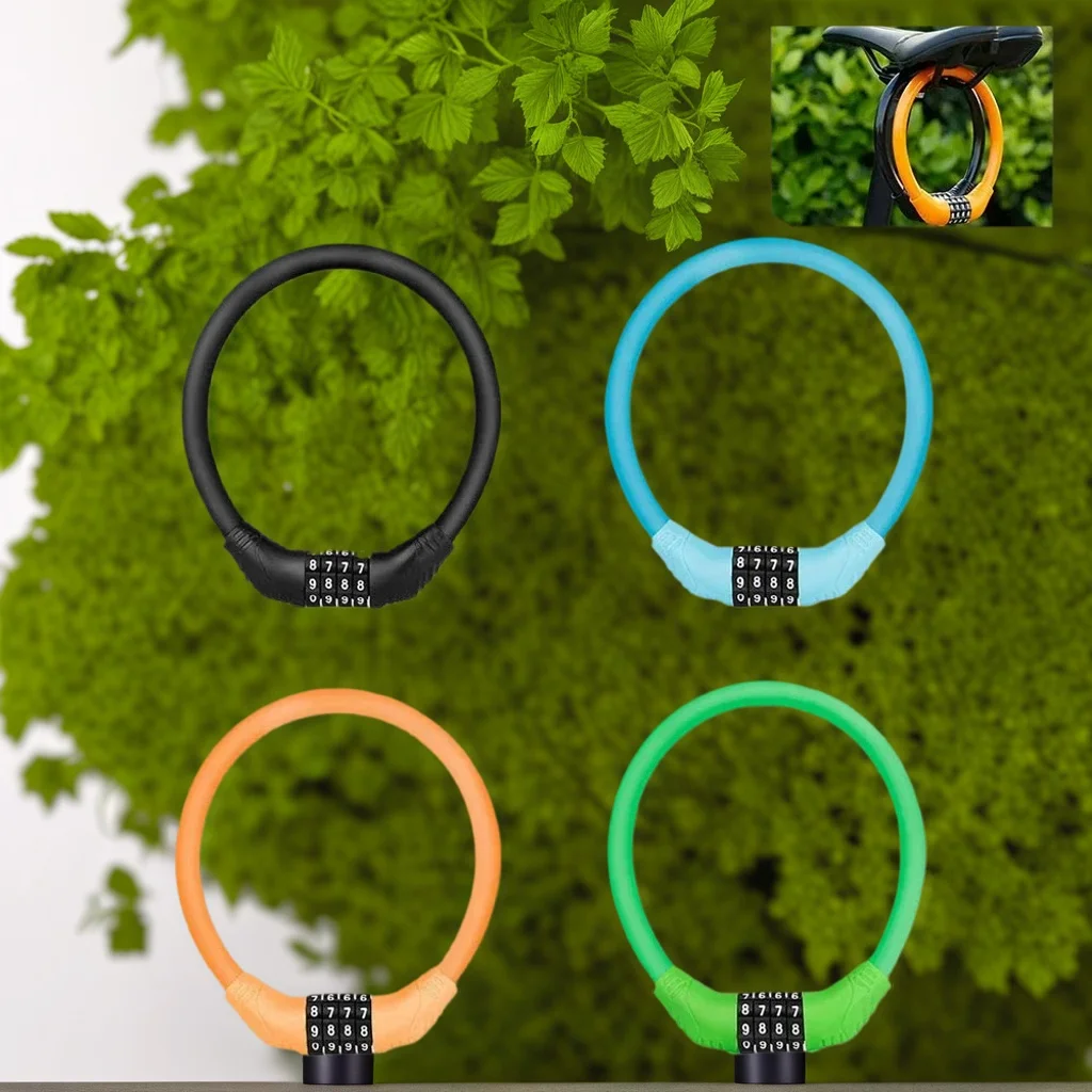 

​​4-Digit Code Motorcycle Cable Lock - Alloy Steel Anti-theft Combination Security Padlock​​
