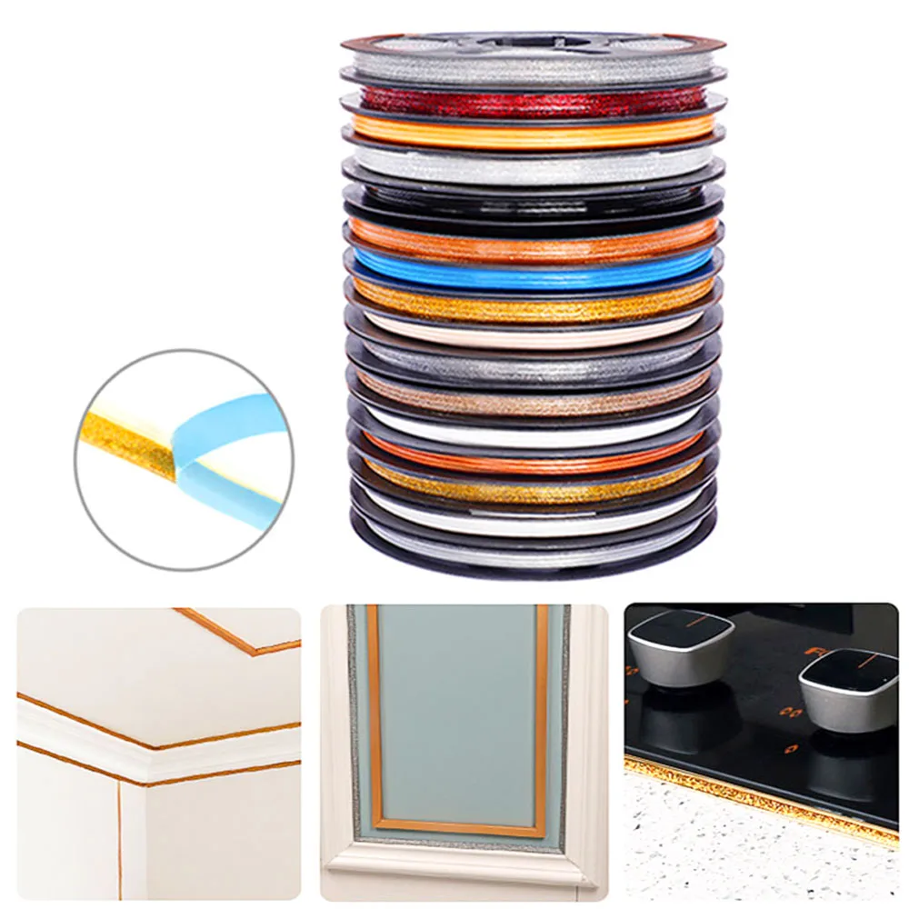 Paski Samoprzylepna taśma do szczelin w krawędziach płytek 6M/rolka Odporna na pleśń i wodoodporna, odrywalna i przyklejana listwa Łatwa w montażu do uszczelniania narożników