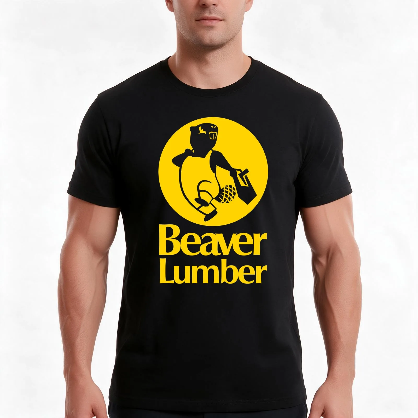 Beaver Lumber (yellow) T-Shirt Summer Casual Cotton Tee Oversized Streetwear Tops Vintage Graphic Print Unisex Men Women