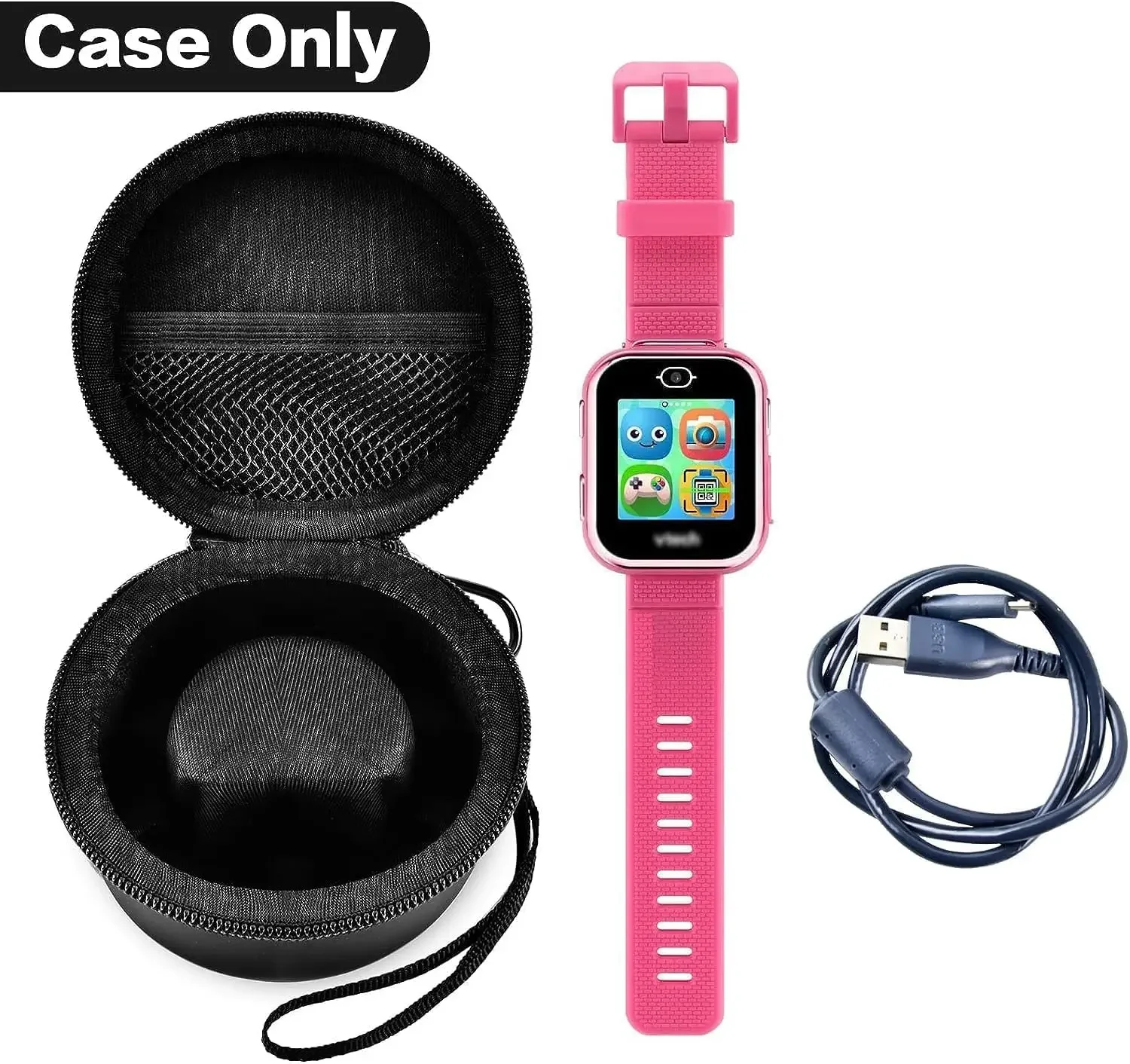 Custodia compatibile con VTech KidiZoom Smartwatch DX2, DX3, scatola portaoggetti portatile per cavo micro-USB