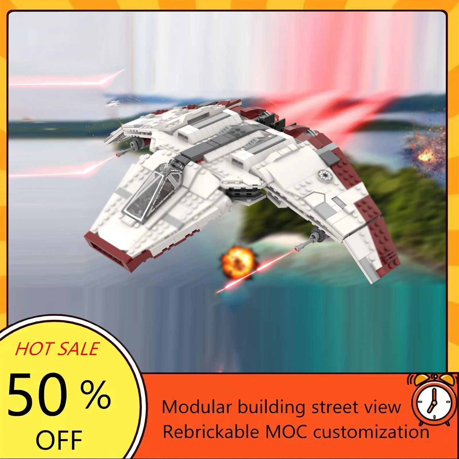 

555PCS Popular Space War Movie Model MOC Building Bricks Spaceship Modular Technology Gifts Holiday Assemble Children Toy Suit
