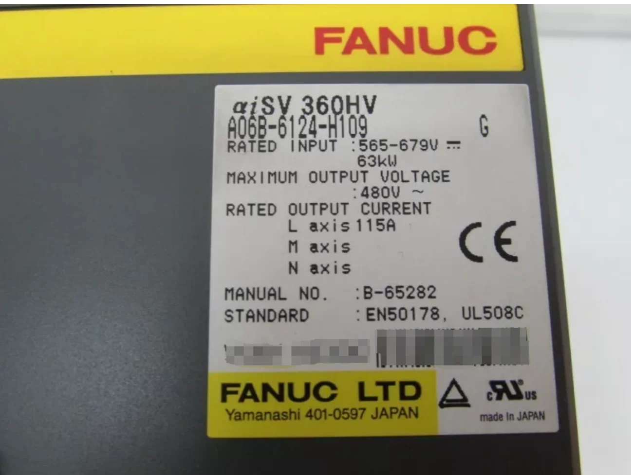 

A06B-6124-H109 Fanuc Servo Amplifier Module Tested Ok A06B 6124 H109