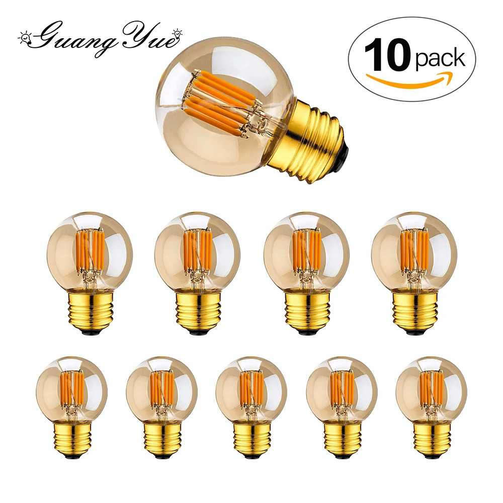 10pcs Dimmable LED Filament Vintage Edison Bulb E27 220V 110V G40 1W 2W 3W for Outdoor String Light  Garden Christmas Decoration