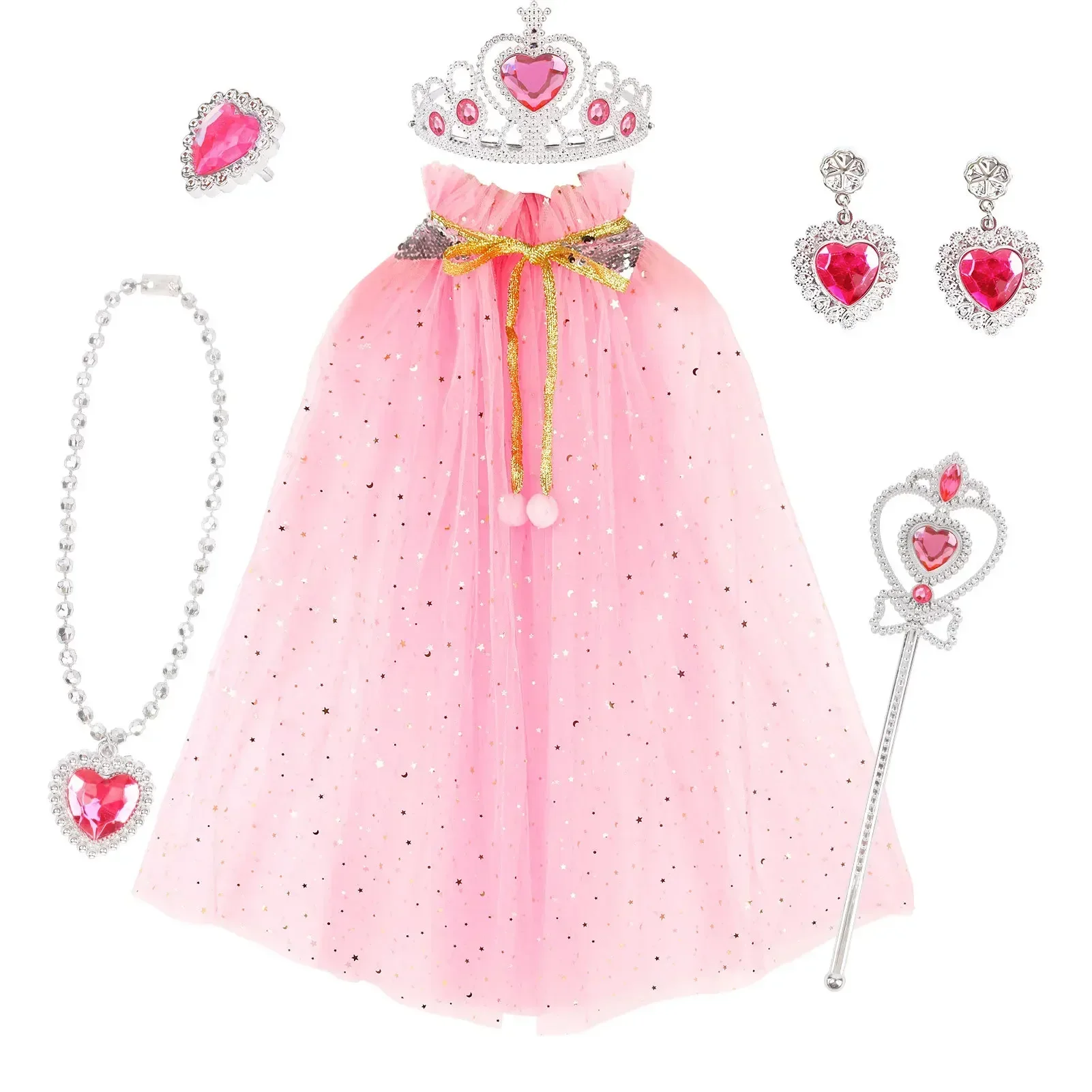 Girls Little Mermaid Cloak Children Colorful Sequined Capes Princess Cloak Kids Shiny Bright Party Costume Girl Dress up