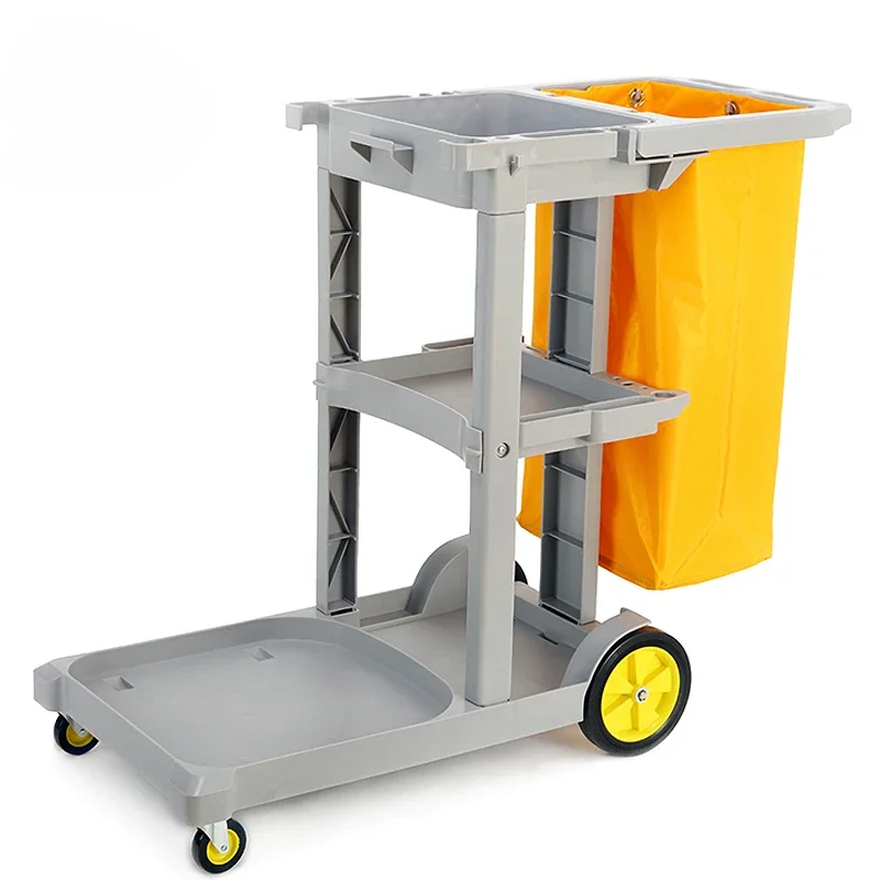 Hotel Cleaning Cart Housekeeping Trolley Hospital Trolley Cart Plastic Cleaning Trolley