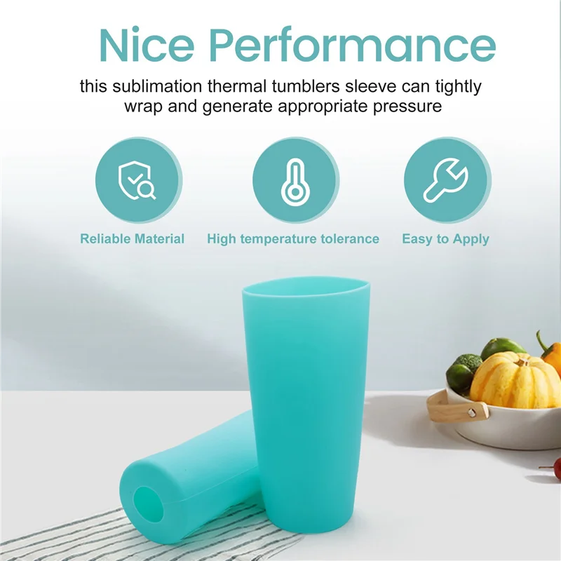 

ABLA-Sublimation Tumblers Silicone Bands Sleeve Kit, Including 2 Silicone Mug Wrap 2 Heat Press Tapes And Heat Gloves