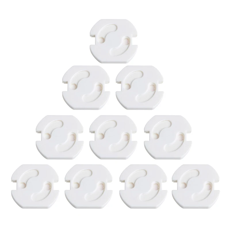 10PCS Baby White Electric Socket Outlet Plug for Protection Security Safety Child Two Phase Safe Lock Cover Kids