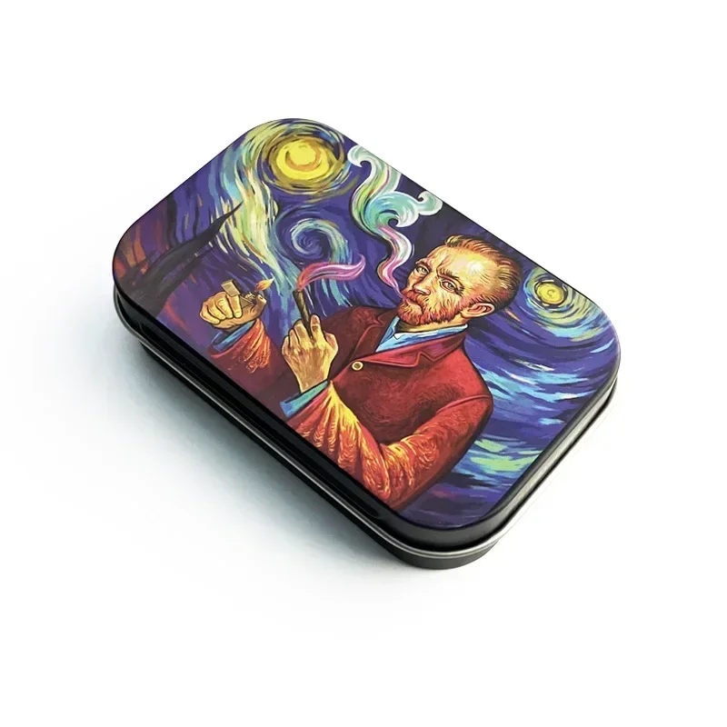 Creative Tinplate Small Empty Metal Tin Flip Storage Box Case Organizer for Money Coin Candy Key Cigarette Earrings