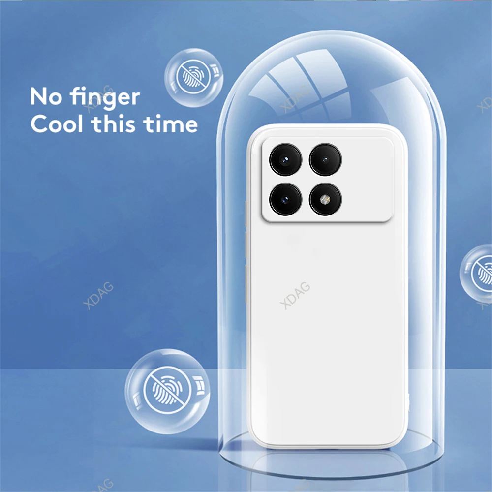Square Liquid Soft Silicone Phone Case for Xiaomi Poco X6 Pro X6Pro 5G Fundas Luxury Shockproof Camera Protection Original Cover - Detail 1