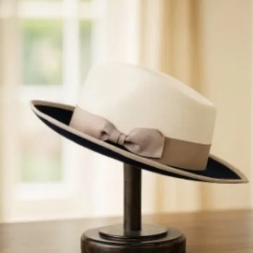 

Sheepskin Hat, Fashionable and Versatile, Decorated with Bow Ribbon, Wool Hat, British Style Sheepskin Hat