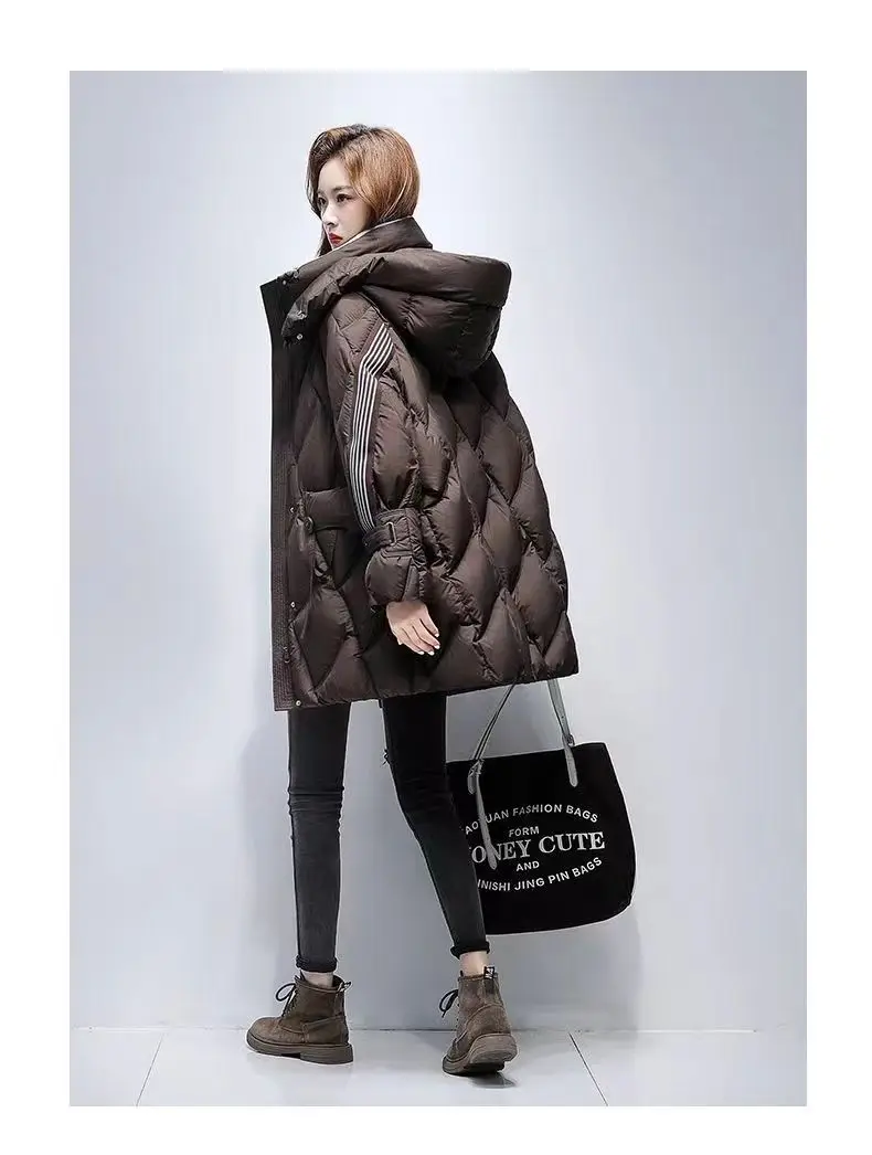 New Autumn Winter Warm Women's Down Cotton Coat Long Thick Padded Jacket Female Detachable Hooded Parker Cotton Clothes