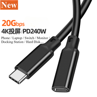 2M 3M USB C 3.2 Gen2 20Gbps Extension Cable Type C to C PD 100W QC4.0 3.0 5A Fast Charging Cable For MacBook Pro 4K Video Cable