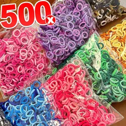 100-500pcs Colorful Mini Rubber Hairbands Women Girls Ealstic Headwear Ties Basic Nylon Ponytail Holder Scrunchie Accessories