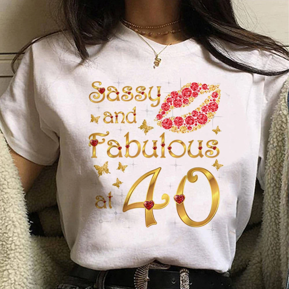 

40 Ans 40th Years Birthday t shirt women harajuku comic t shirt girl funny manga clothes