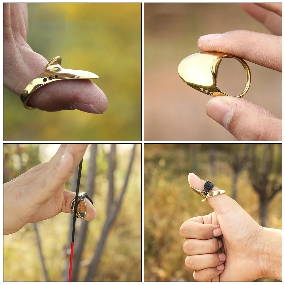 

1Set Archery Brass Ring Sturdy High-Grade Material Polishing Comfortable Hand Feel Hunting Supply Archery Finger Guard