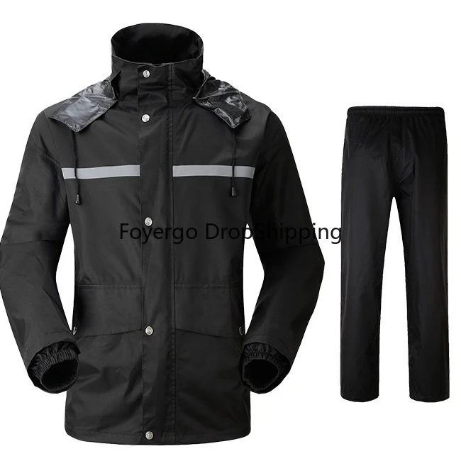 

Reflective Winter Raincoat Jacket Men Outdoor Hoodie Waterproof Riding Raincoat Running Fashion Roupa De Chuva Raincoats AB50YY