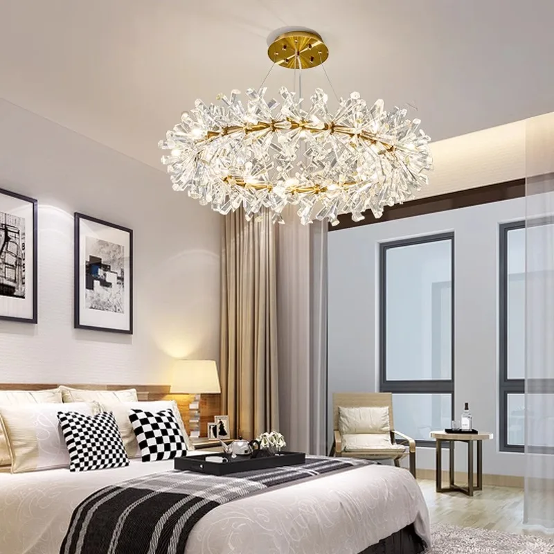 

Living room chandelier simple modern atmosphere Nordic crystal lamp hall main new master bedroom