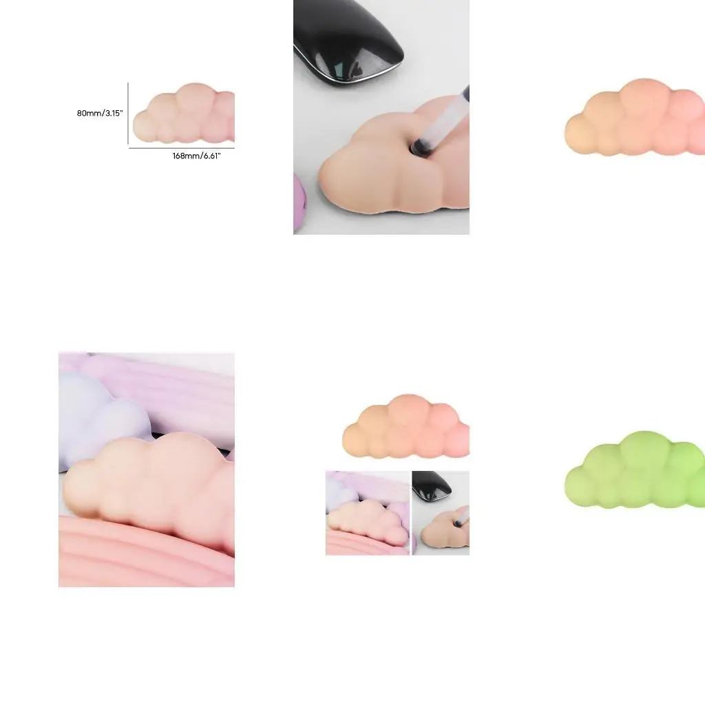 

31BA Cloud Mouse Pad Wrist Rest Rainbow Gradient Non-Slip Base for Comfortable Typing