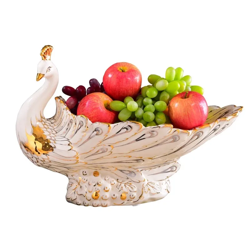 

European style fruit plate, large modern creative ceramic fruit plate ,Living room tea table decorations