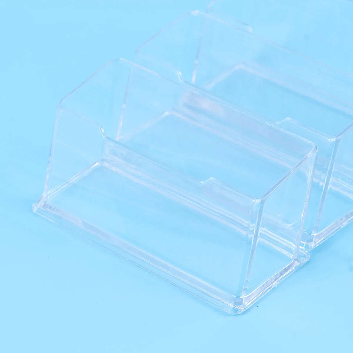 

4Pcs Transparent Business Card Case Acrylic Desktop Organizer Small Space Saving Open Design for Office Meetings
