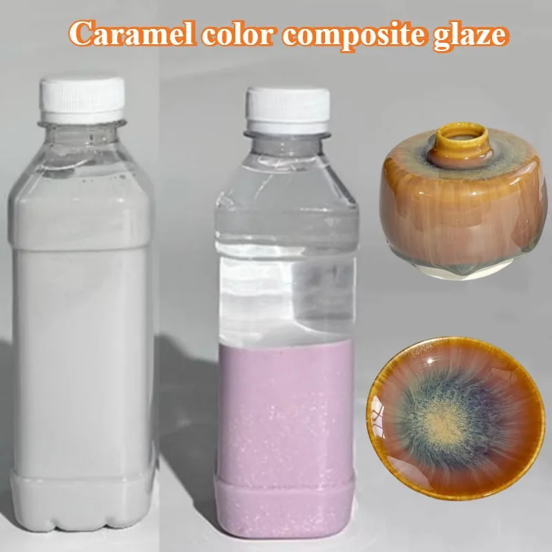 

2 Bottles/color Caramel Composite Glaze 1240℃ Medium Temperature Electric Kiln Glaze DIY Porcelain Mud Color Art Ceramic Pigment