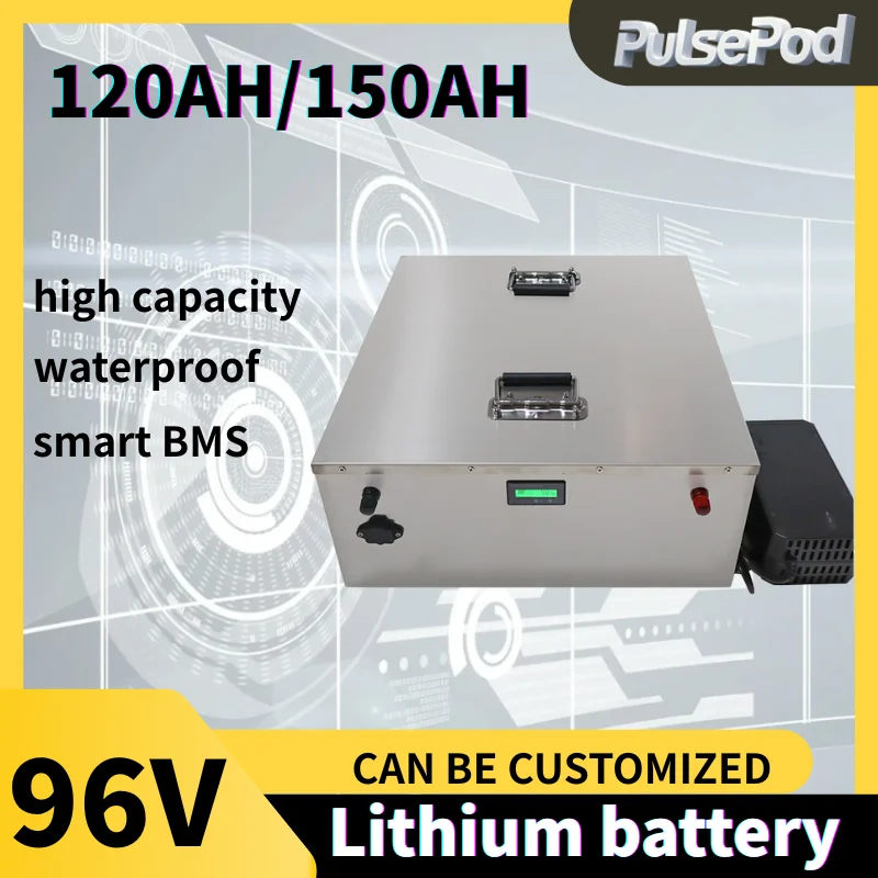 

Мощный литий-ионный аккумулятор PulsePod 96 В 120 Ач с BMS 26S для мотоцикла Mortorhome, гольф-кара, туристического автомобиля + зарядное устройство 10 А