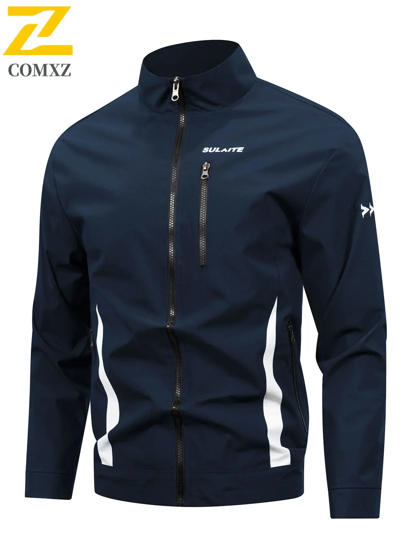 Autumn 2025 Men's Jacket Street Trendy Contrast Color Multi-Pocket Windproof Coat Casual Youth Outdoor Jogging Breathable Jacket