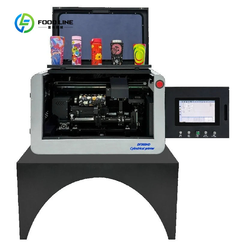Dostosowana Mini Drukarka UV Stołowa Cylindryczna do Butelek |   Wysoka precyzja 360 °   Maszyna do drukowania na naczyniach i kubkach na zamówienie