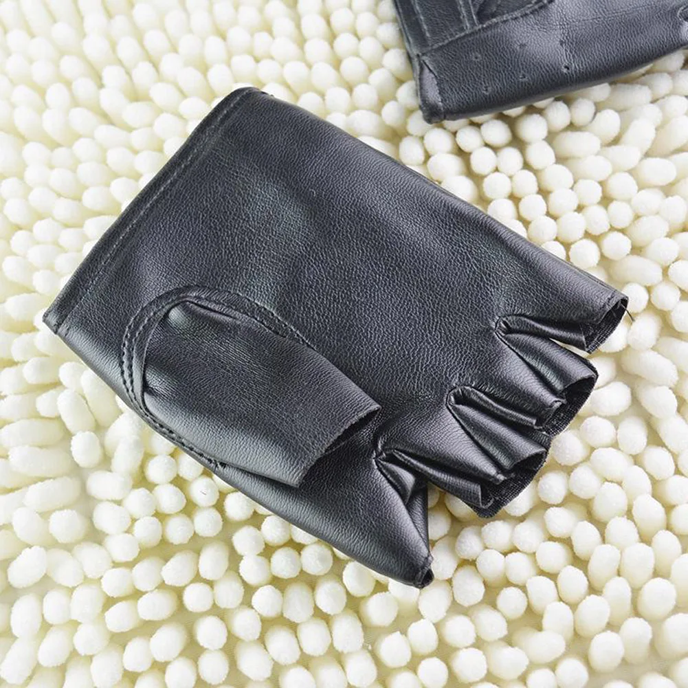 Guantes de cuero suave para exteriores para hombre, guantes sin dedos para conducir motocicletas, accesorio de baile callejero, guantes de medio