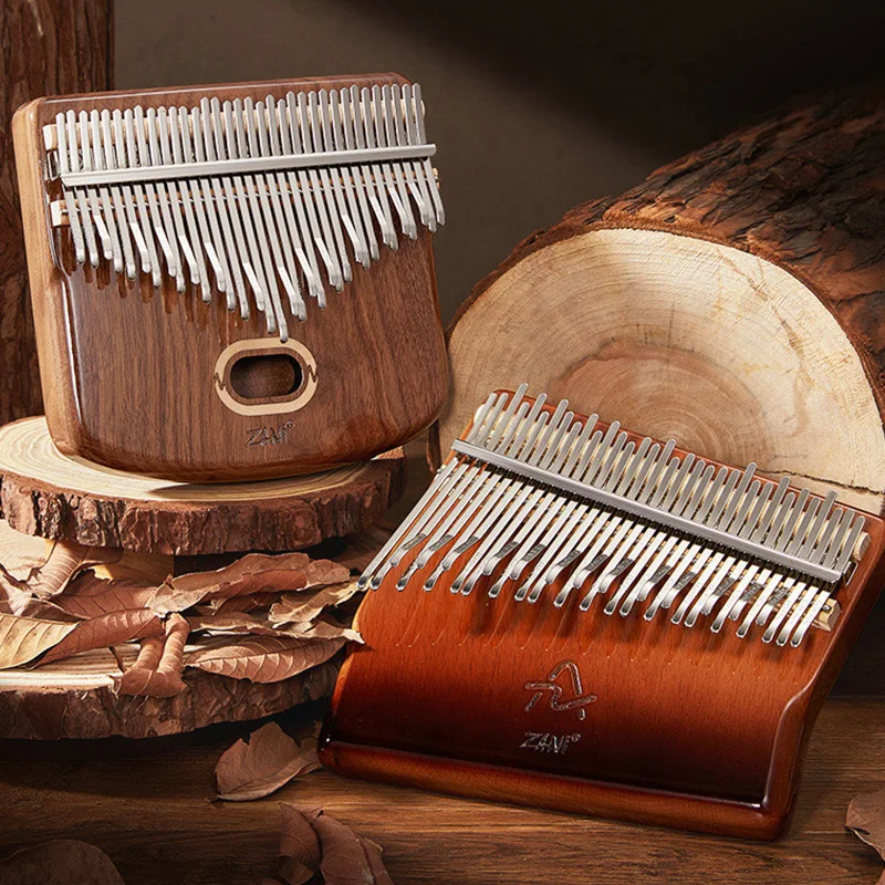 Kalimba 34 Key Professional Thumb Piano Veneer Beech Wood 34 Key Kalimba Finger Piano Instrument With Tuning Lever Storage Box