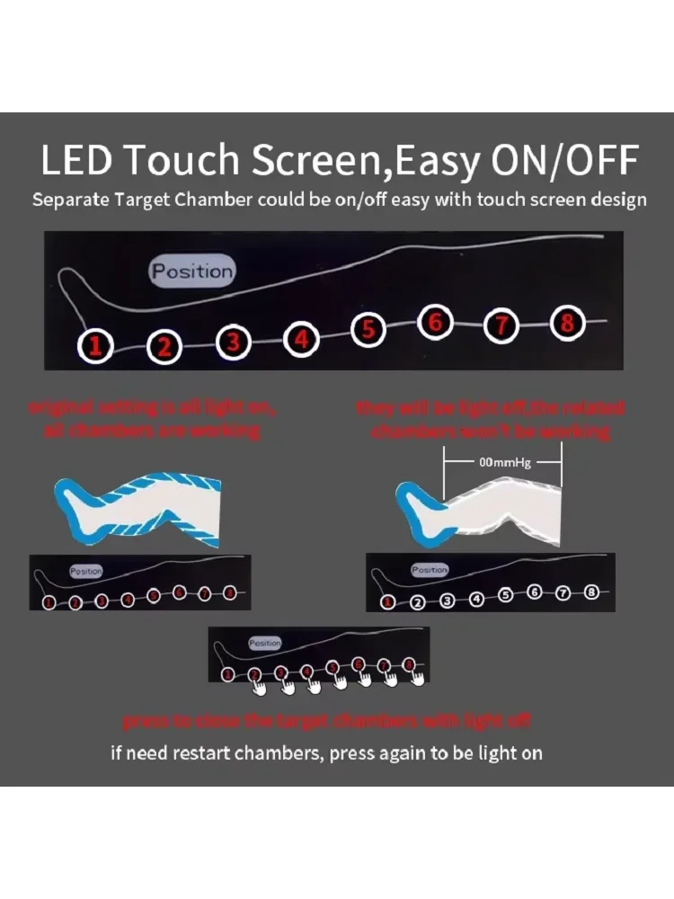 LED Digital Display Touch Screen 4 Chamber Dynamic Pressure System Sport Recovery Boots