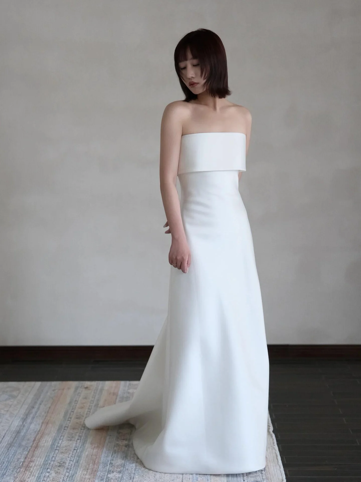 

Ele Simple White Satin Wedding Dr Lightweight Bridal Gown for Registry And Travel Photoaphy Women's Long Sve Dr
