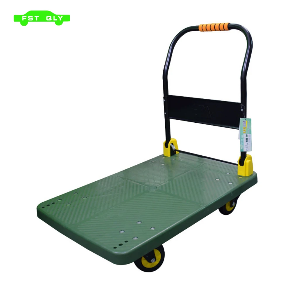 880 lbs. Capacity Portable Platform Hand Truck Collapsible Dolly Push Hand Cart for Loading and Storage in Green