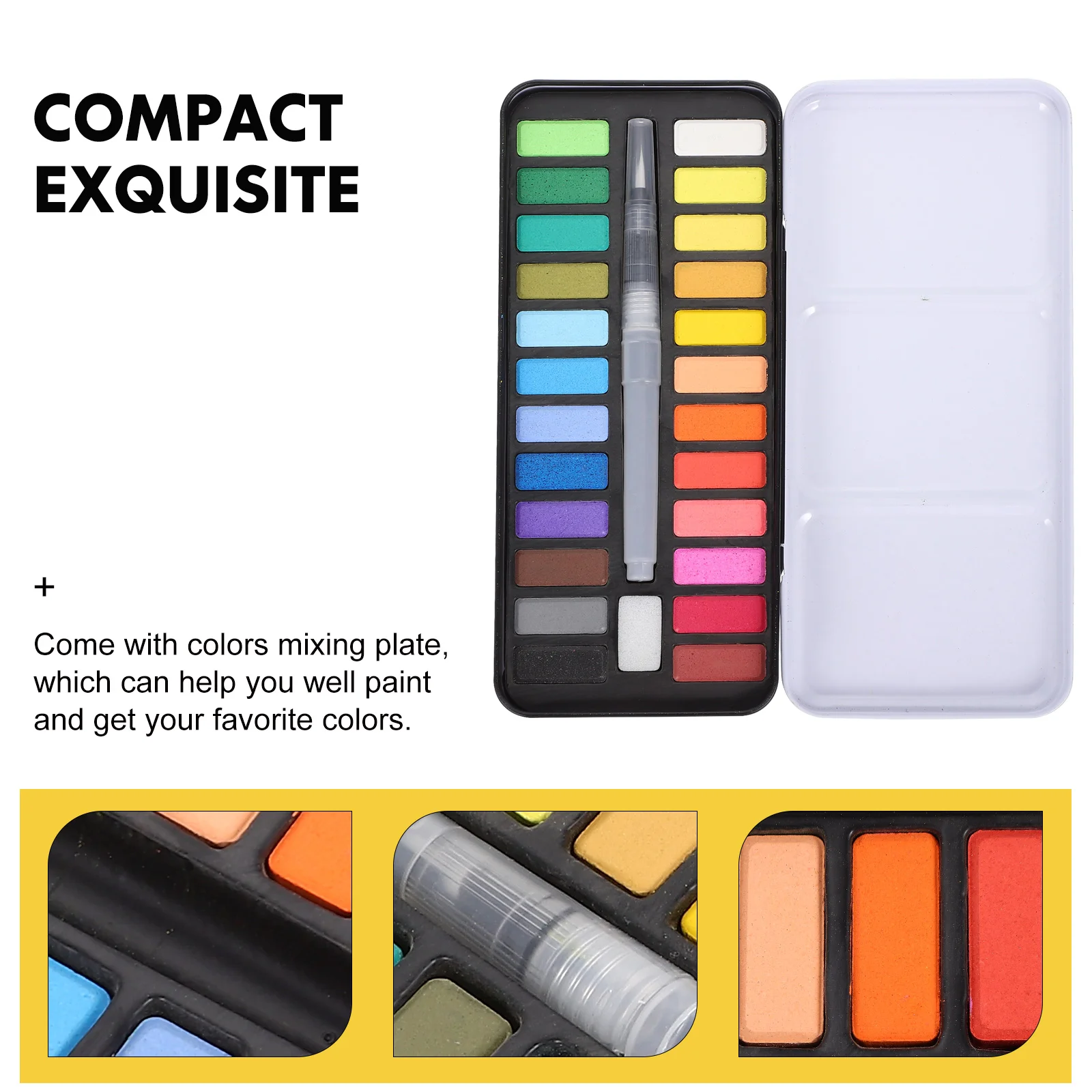 Solid Watercolor Draw Supply Paint Flash Professional Kit Sponge Accessory Travel