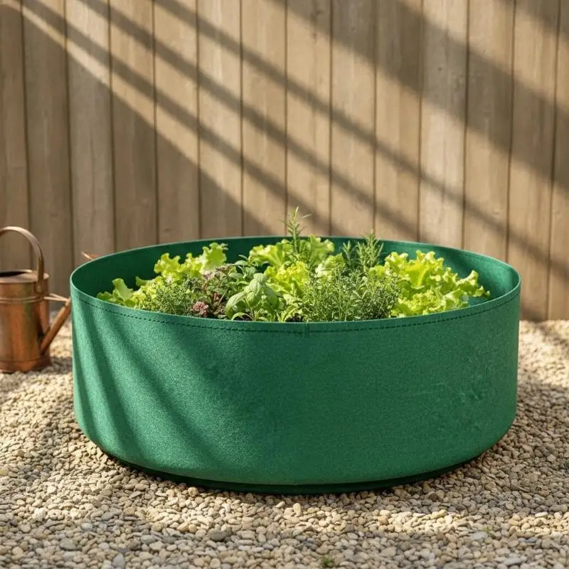 Eco-friendly Garden Grow Bags 1Pcs Circular Large Felt Planting Pot Non-toxic Planter for Home Vegetable Fruit Horticulture