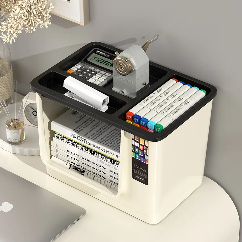 School bag shelf Movable bookshelf Office under desk trolley Home student book sorting storage shelf