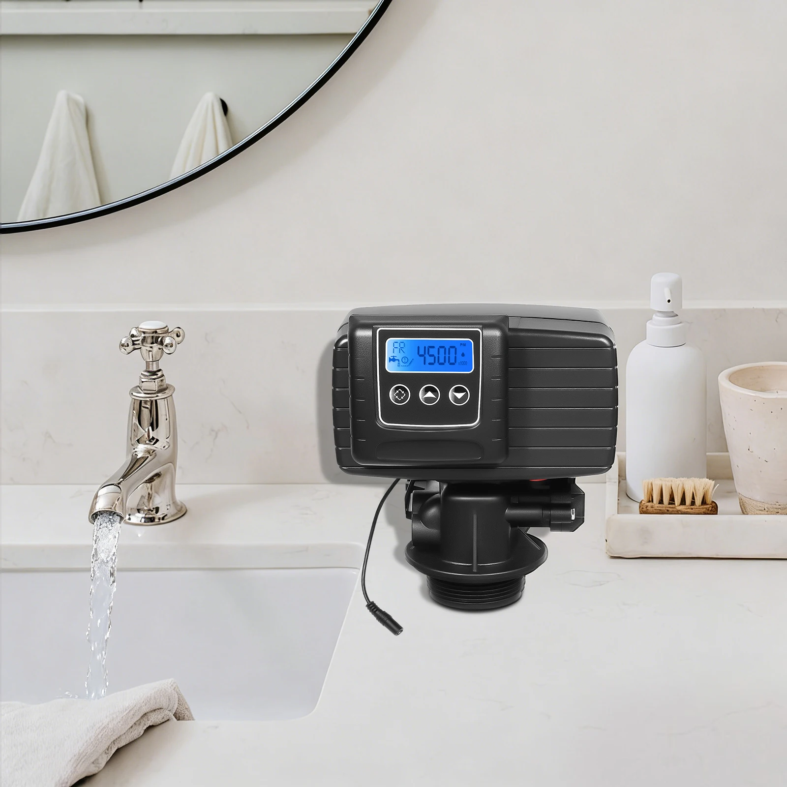 Digital Control Valve, Water Softener Digital Valve, Digital Control Valve for Water Softener, Auto Soften Hard Water, 2T/H Flow, 110V, for Home Purification
