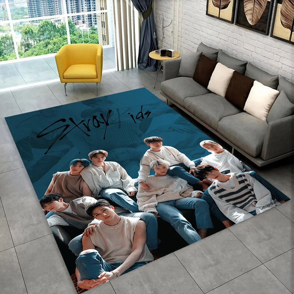 27 Style New Kpop Stray Kids Star 3D Carpet Rug for Bedroom Living Room Home Sofa Decoration,child Game Large Decor Floor Mat