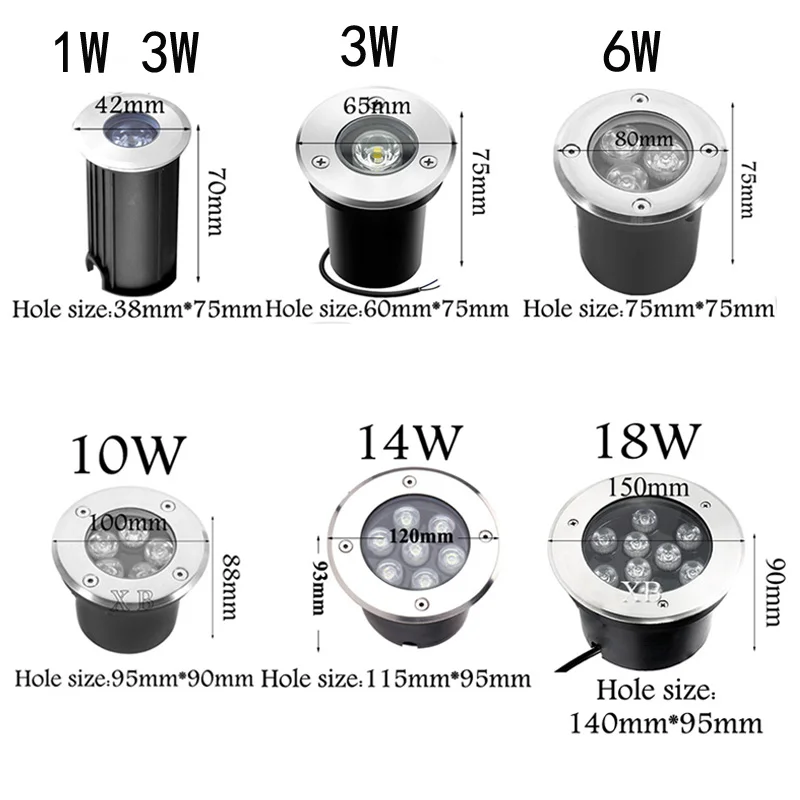 8 Pcs Waterproof LED Underground Light 1W 3W 5W 10W Outdoor Ground Garden Path Floor Buried Yard Spot Landscape AC110V220V DC12V