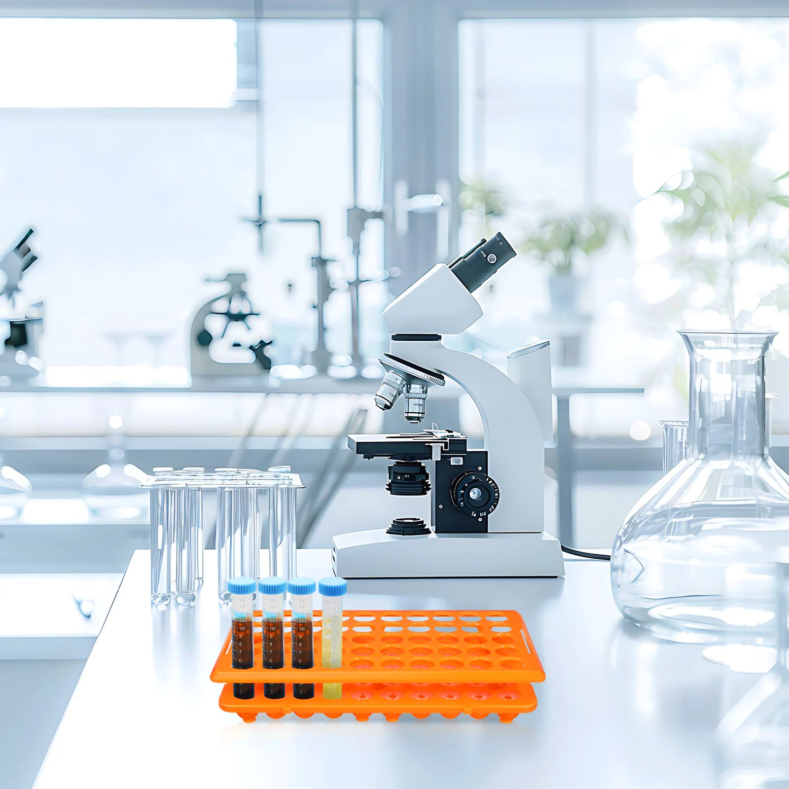 

Test Tube 50 Holes Test Tube Storage ganizer for 18mm Tubes Laboratory Vial Storage ganizer Plastic Glass Stand