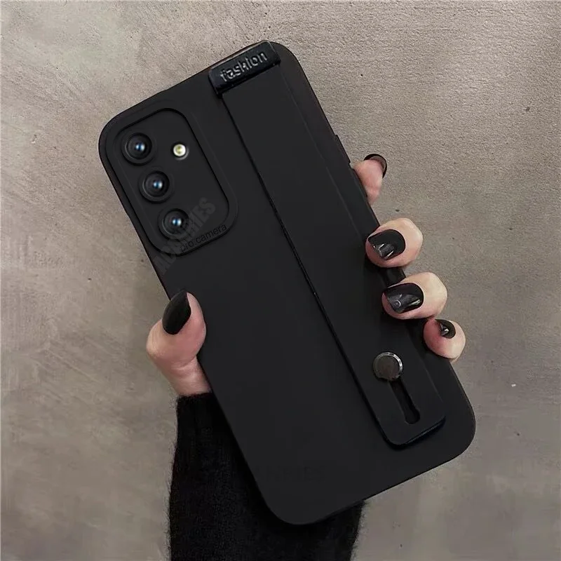 

A 15 25 35 55 Hand Band Silicone Case For Samsung Galaxy A15 A25 A35 A55 A05s A05 A14 A24 A34 A54 Wrist Strap Stand Holder Cover