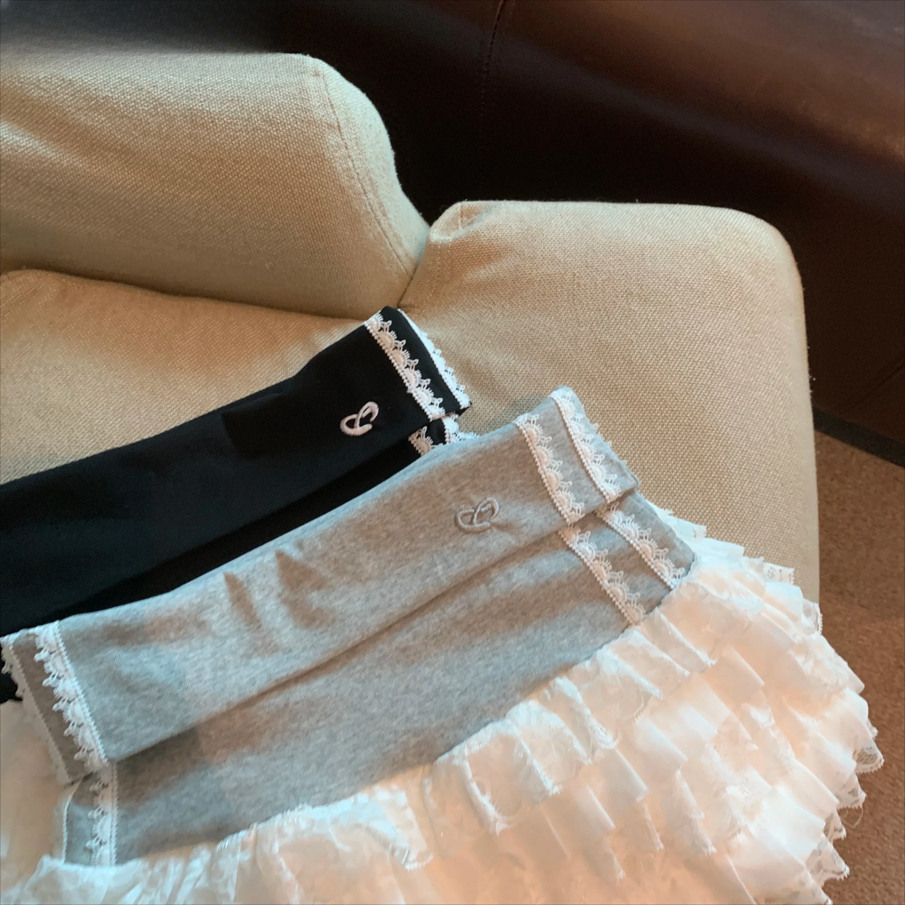 Sweet Lace Splicing Contrast สีเอวสูงเค้กกระโปรงสั้นผู้หญิงฤดูร้อนน่ารักแฟชั่นสบายๆมินิกระโปรง Femme