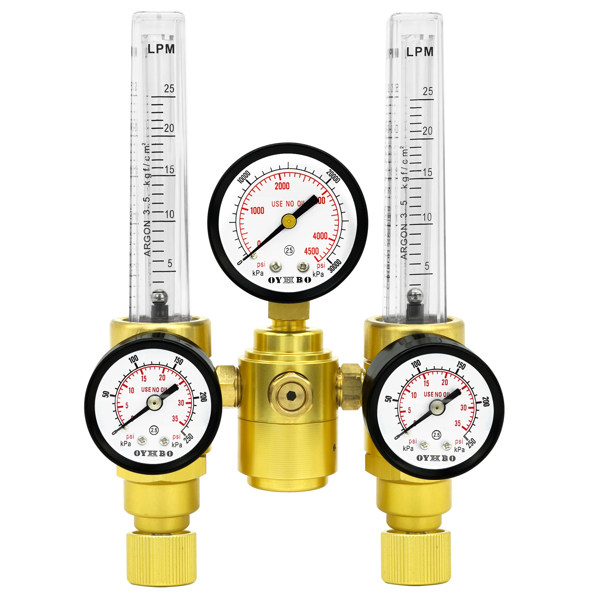 Imagem -02 - Redutor de Pressão de Argônio Argon Meter With Flow Meter Tubo Duplo Válvula Redutora de Pressão