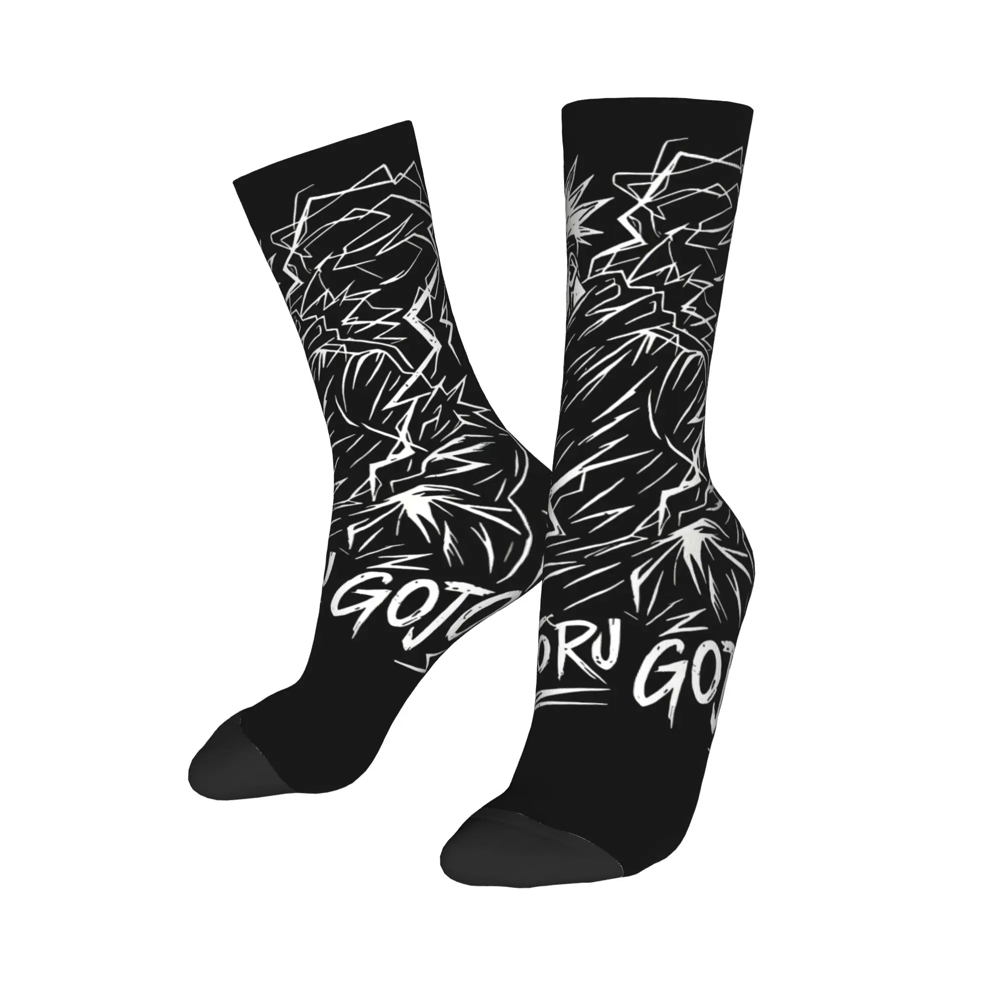 Funny Sock Bandai Jujutsu Kaisen The Strongest Gojo Rock Seamless Pattern Printed Men Crew Socks Casual Men's Socks
