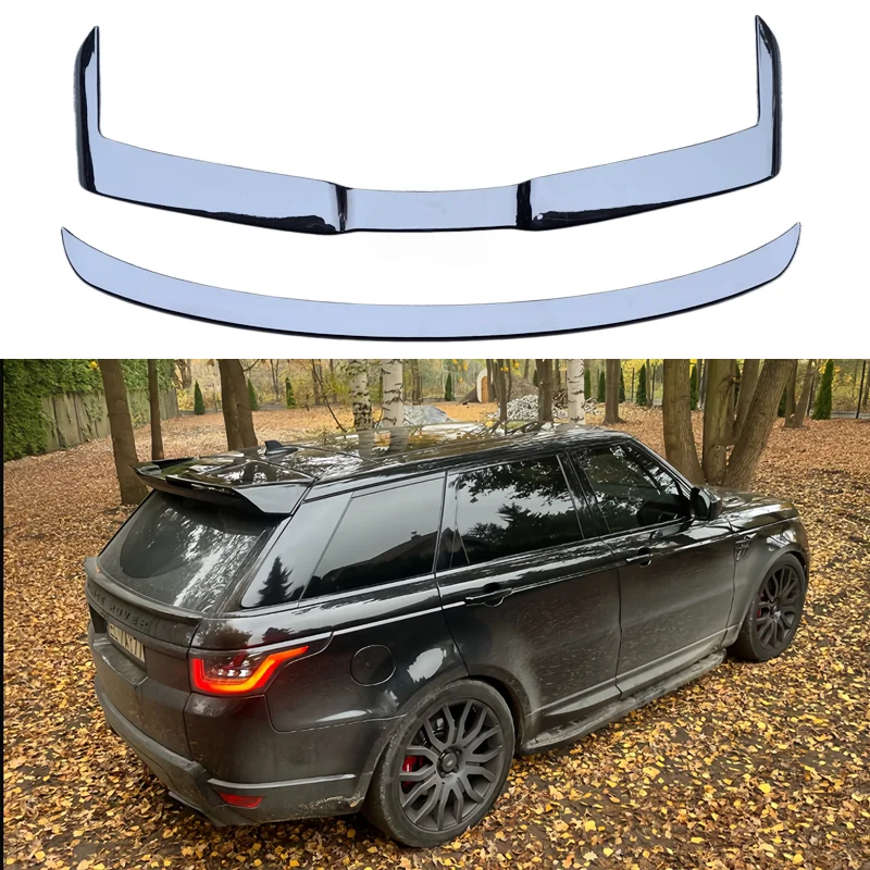 Für Land Rover Range Rover Sport Heck- & Mittelspoiler 2013 bis 2018 Hochwertiger ABS Glänzend Schwarzer Kofferraumflügel Karosserie-Kit
